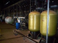 60 GPM Reverse Osmosis System with Media Filtration Pre-treatment (pipe coating plant Houston, TX)